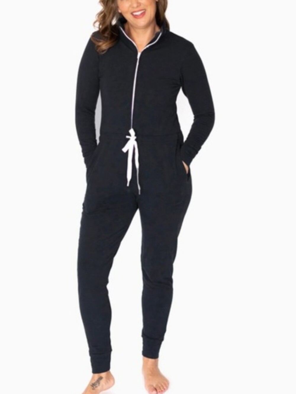 Smash + Tess Women's Black One-Piece Romper Jumpsuit Size L Granola